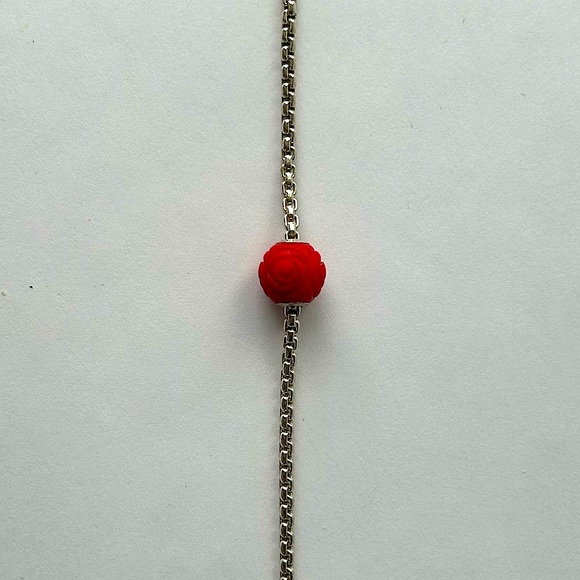 Karma Red Rose Bamboo Coral Charm - Picture 3 of 4